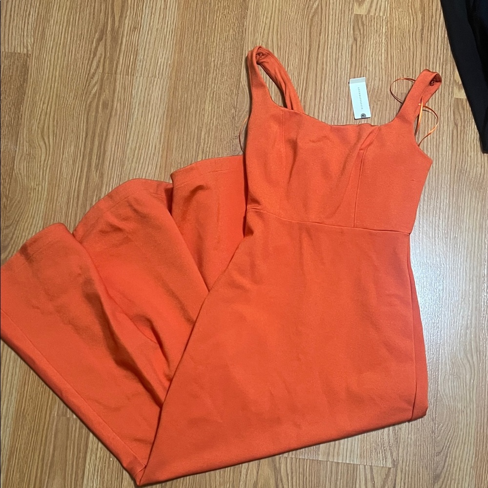 NWT Anthropologie square neck midi dress with flounce skirt